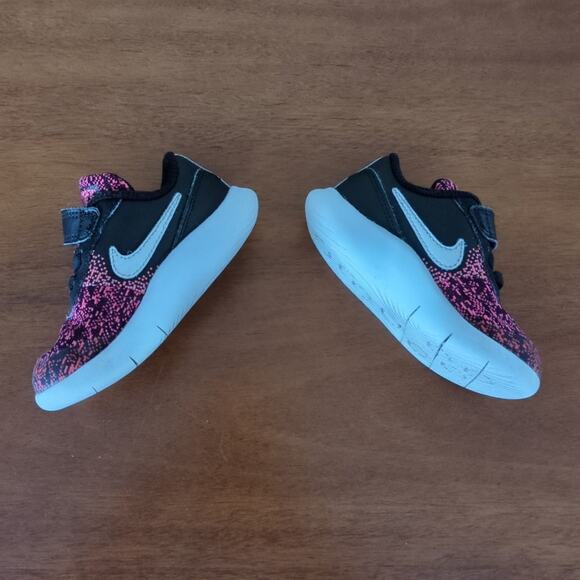 Nike Flex Contact Black / Pink toddler Girls little kids size 6 - Picture 4 of 9